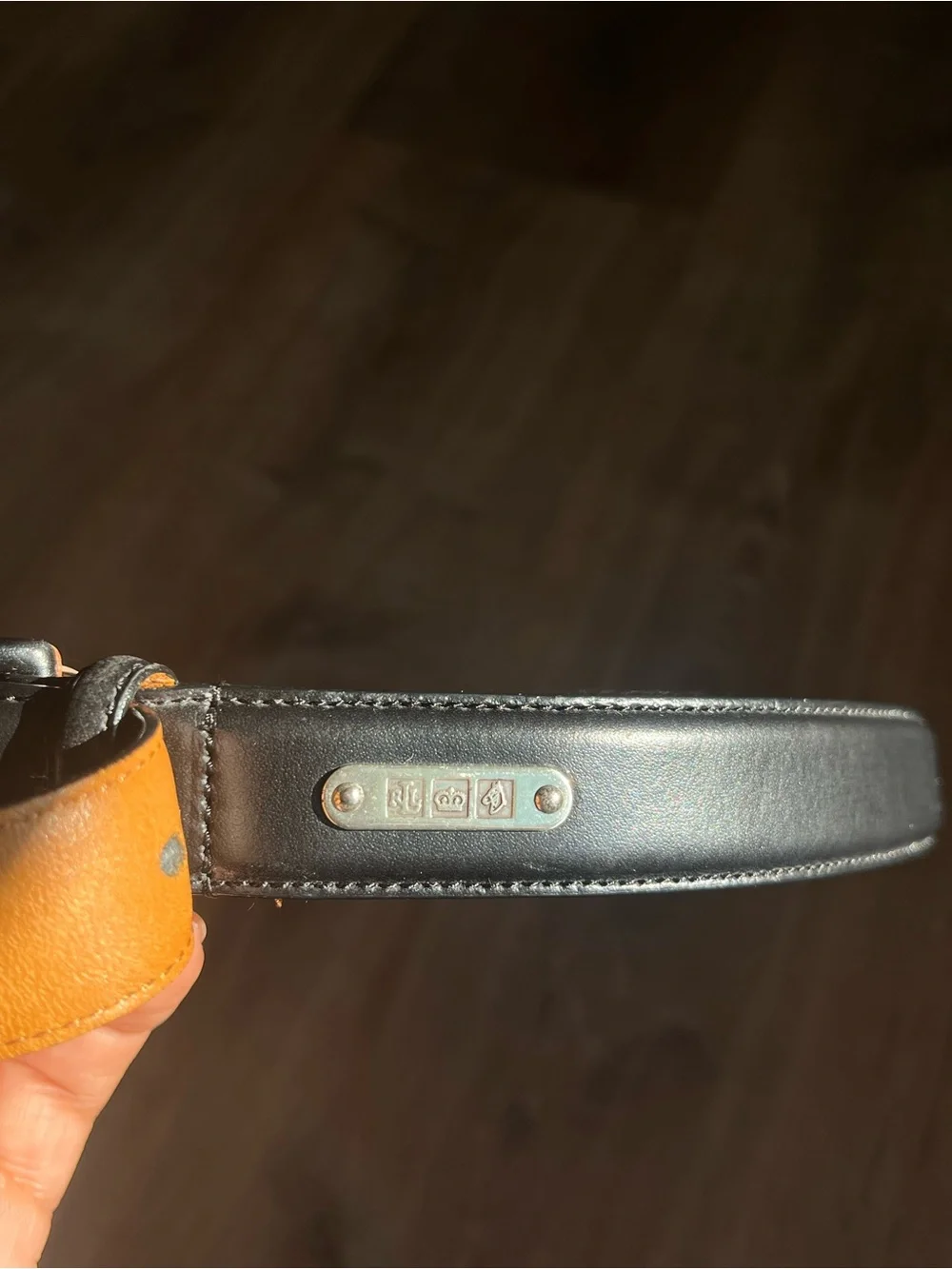 Polo by Ralph Lauren Black Italian Leather Belt equestrian detailing